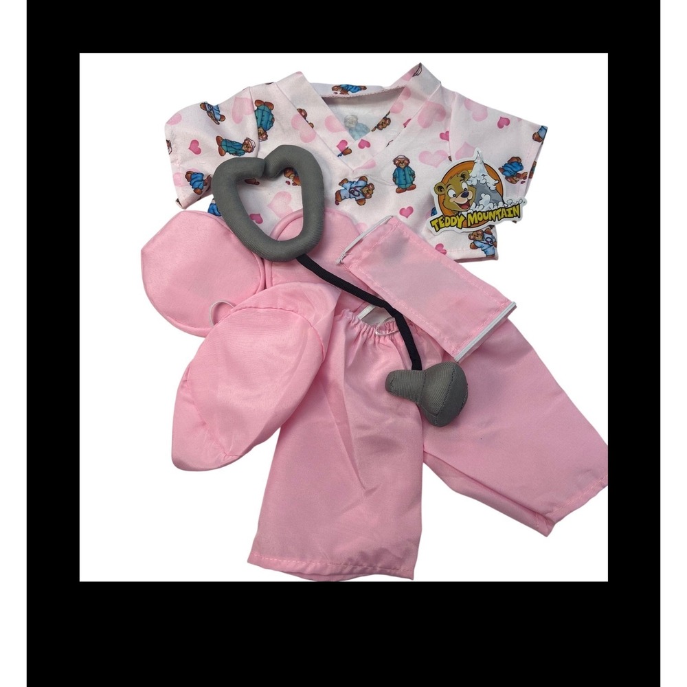 Teddy Mountain Pink Scrubs 16 inch Plush Stuffed Animal Outfit Set 2967 NWT